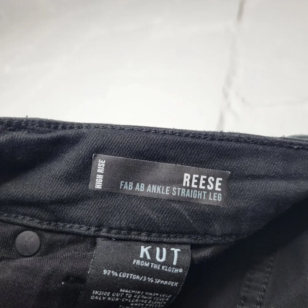 Kut From The Kloth Women's Size 6 Jeans Reese Fab Ab Ankle Straight Leg Black - Picture 8 of 9